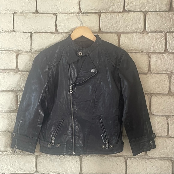 Members Only Black Leather Jacket Women’s size Small Moto leather jacket - Picture 1 of 13